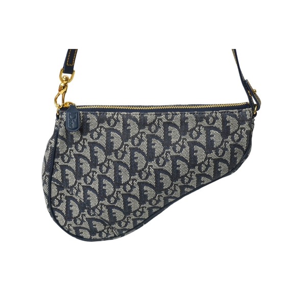 Dior Shoulder Navy Pouch  Christian Saddle Trotter Bag - Picture 1 of 10